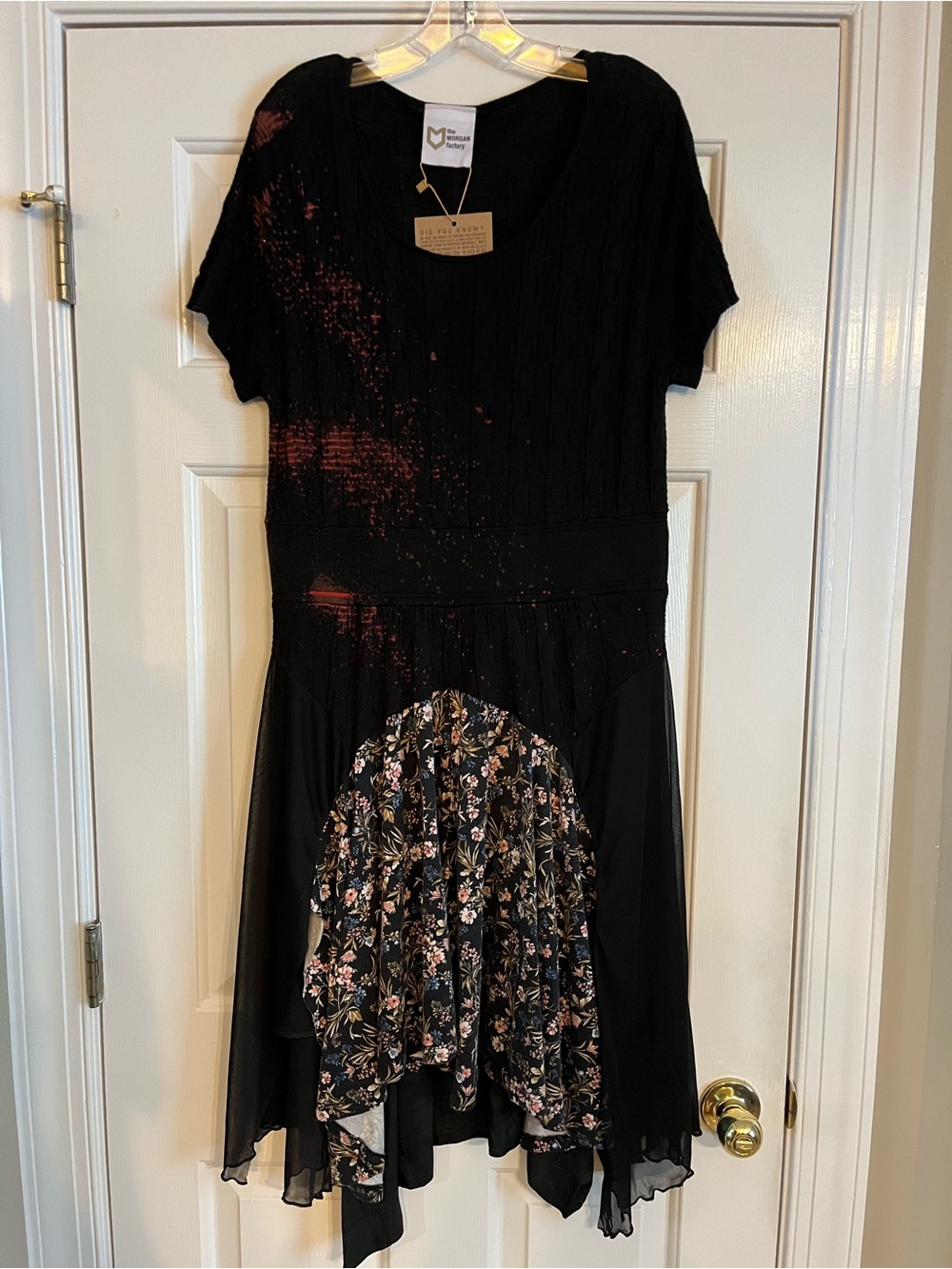 THE MORGAN FACTORY black sweater tunic dress M L